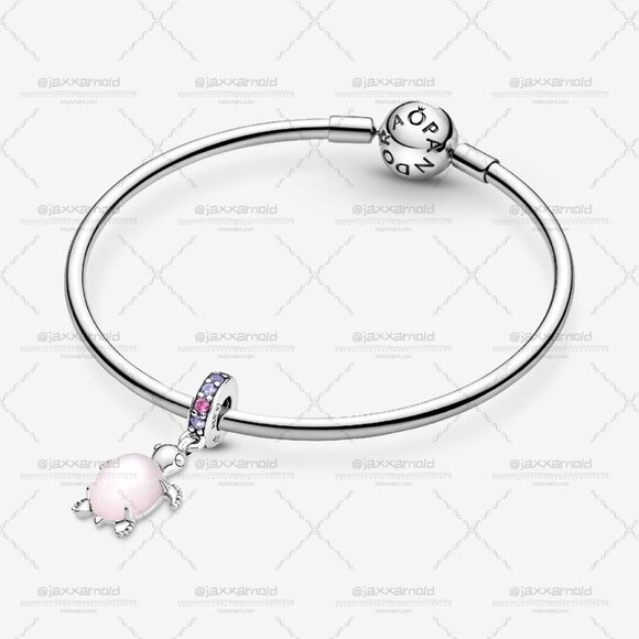 Pandora Murano Glass Pink Sea Turtle Dangle Charm - Picture 4 of 6